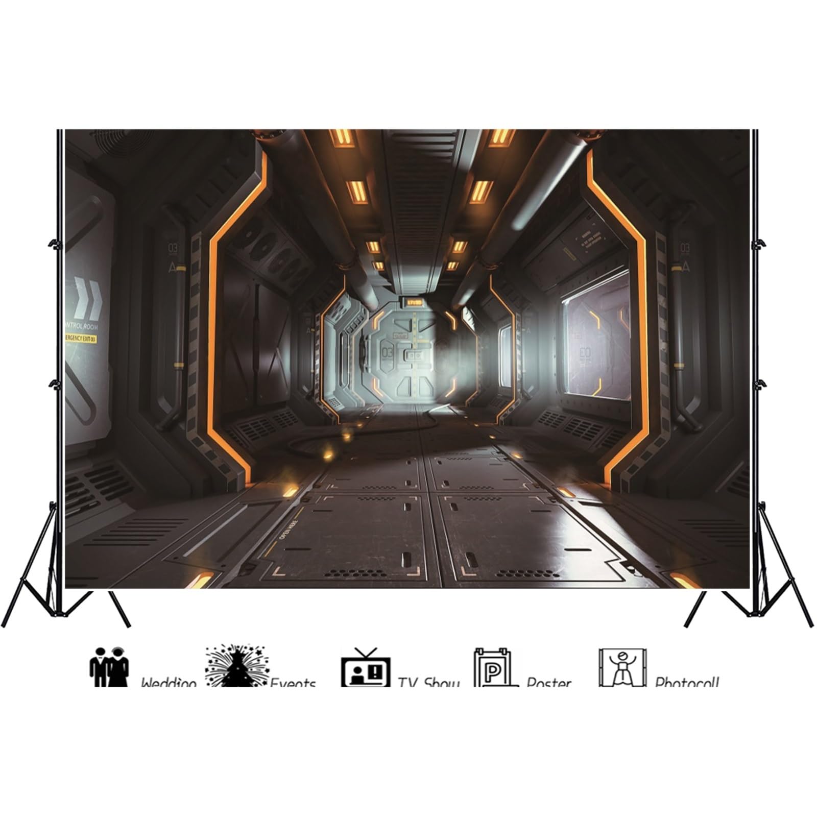 YongFoto 2,2x1,5m Vinilo Fondo de Fotografia Astronave Interior Grunge con Vista en Exoplanet Telón de Fondo Photo Booth Infantil Party Banner Niños Photo Studio Props — view 69