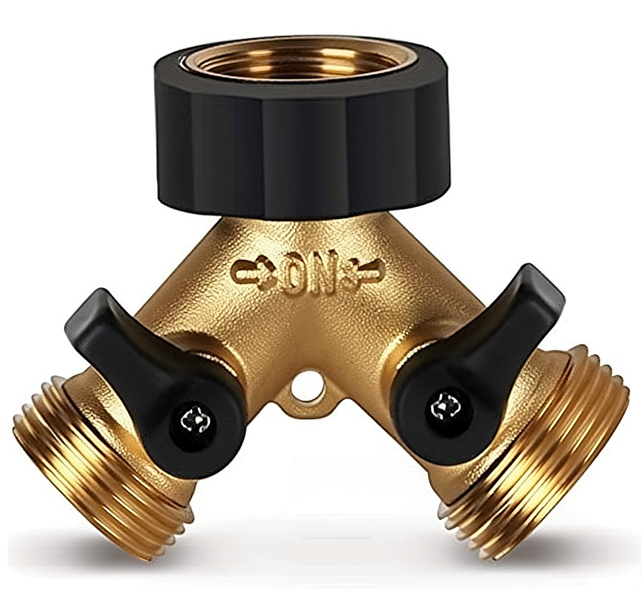 SPORTARC Sdoppiatore per rubinetto in ottone a 2 vie, da 3/4, con 2 valvole individuali utilizzate per irrigare aiuole, prati, verdure