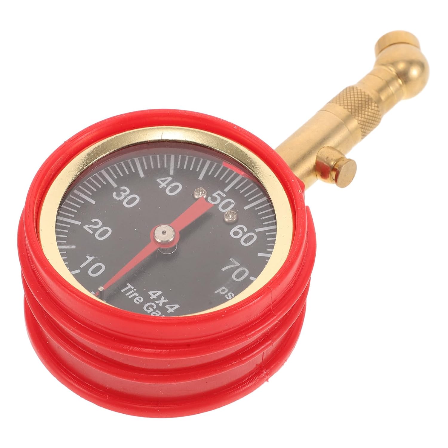 Outanaya Automotive Tire Pressure Gauge with Analog Pointer and Rapid Deflation Valve Red Car Tire Air Pressure Tool for Accurate