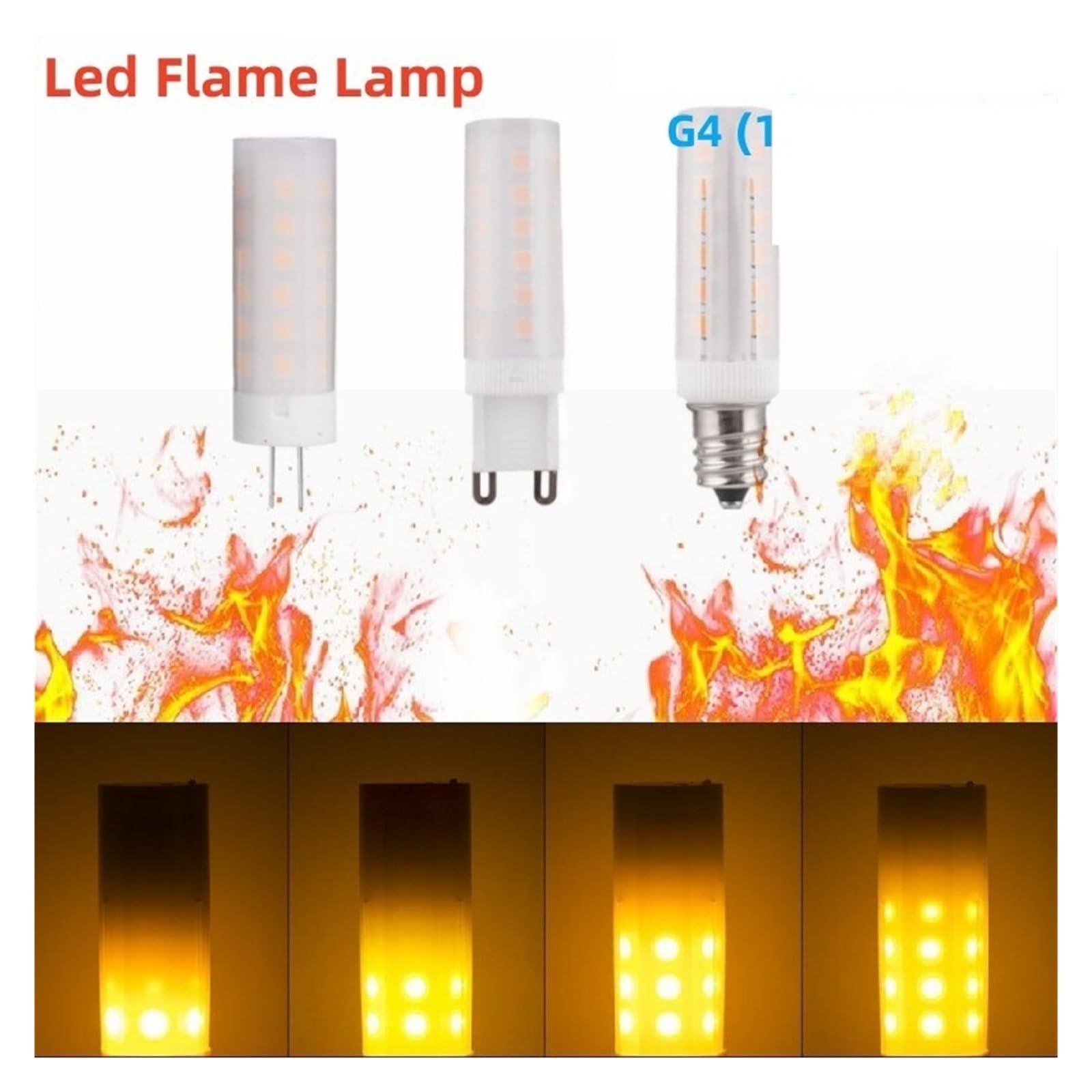 G4/G9/E14 2W Led Nastrojowe Oświetlenie LED Płomień Migające Świeczki Na Światło Kempingowe Żarówki Efekt Dynamiczny Niskie ZużYcie Energii(G9 -AC85-265V)