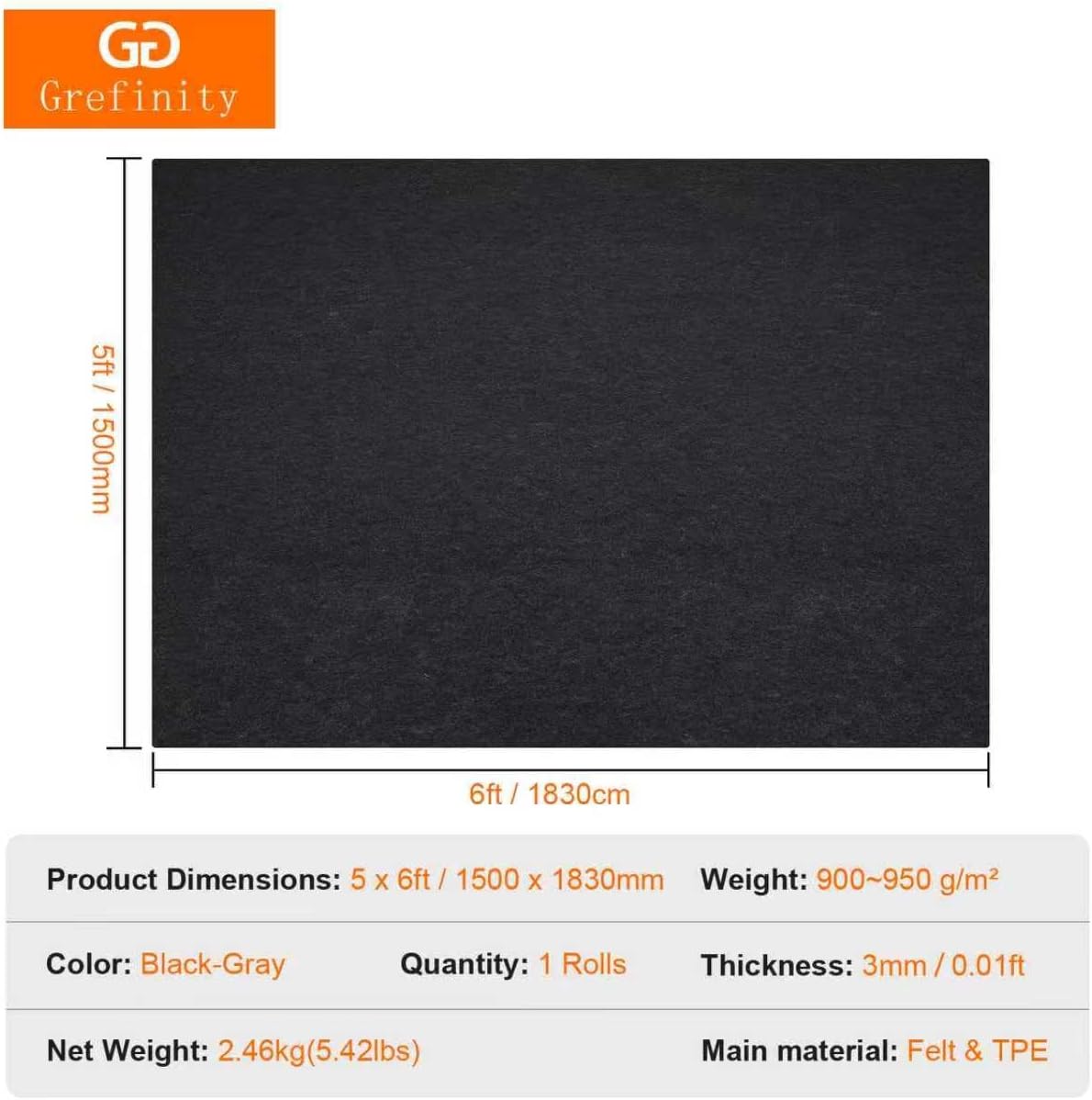 Garage Floor Mat, 6.6'X 8.5' Oil Spill Mat for Compact or Mid-Size Car image 2