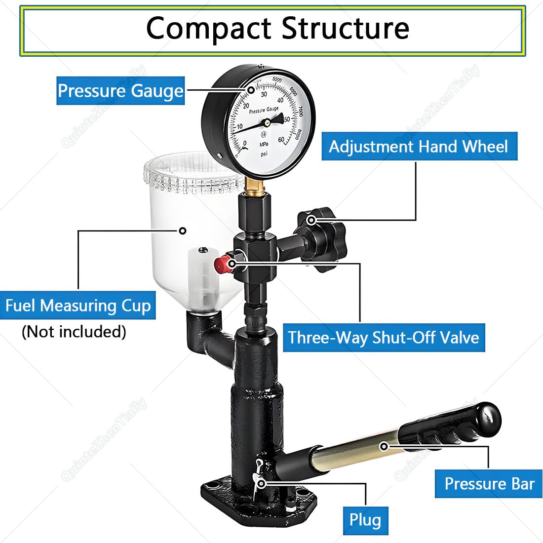 Tester Iniettori Common Rail Diesel,Dispositivo Tester Iniettori Rampa Comune,Strumento Riparazione Carburante,Temperatura Esercizio -30°C - 70°C,per Trattori Automobili