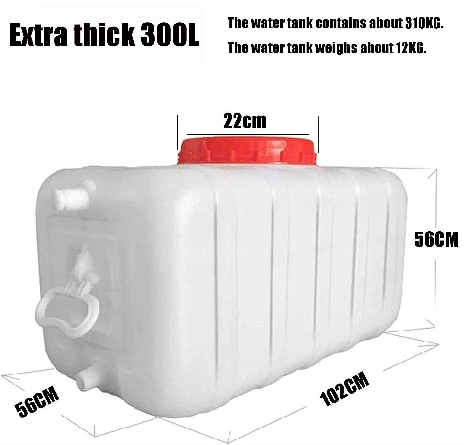 Contenitori d'Acqua Contenitore Orizzontale Portatile Stoccaggio dell'Acqua Botti Pioggia Raccogliere L'acqua Piovana Contenitore for Barile d'Acqua Emergenza Serbatoio con Rubinetto Bianco