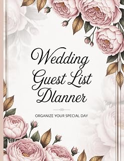 ✨ Wedding Guest List Planner | 120 Pages | Large 8.5" x 11" Simple Organizer for Names, Contacts & RSVP Tracking ✨: Perfect Tool for Stress-Free Wedding Planning