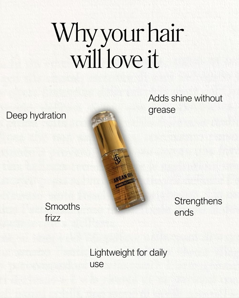 FRANSHESKA'S BEAUTY SERVICES FBS Argan Oil Organic Cold Pressed Argan Oil, Weightless Oil (40mL) 100% Moisturizer Treatment for Dry, Damaged Hair, Frizz Free, Fast Absorbing
