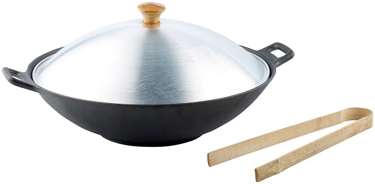 Wok en fonte de 37 cm de diamètre [Tornwald-​Schmiede]