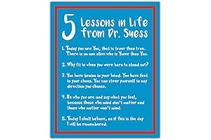 Motivational Positive Wall Decor for Family Inspirational Quotes with 5 Essential Lessons Poster for Home