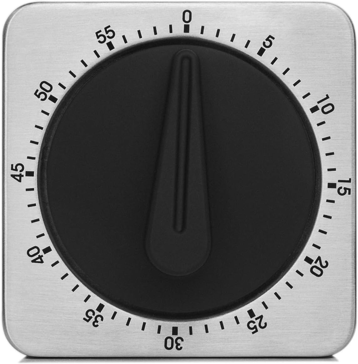 KeeQii Timer Kitchen Timer 60 Minute Timing with 80dB Alarm Sound Magnetic Countdown Timer Home Baking Cooking Steaming Manual Timer Stainless Steel Face Mechanical Timer (New Timer)