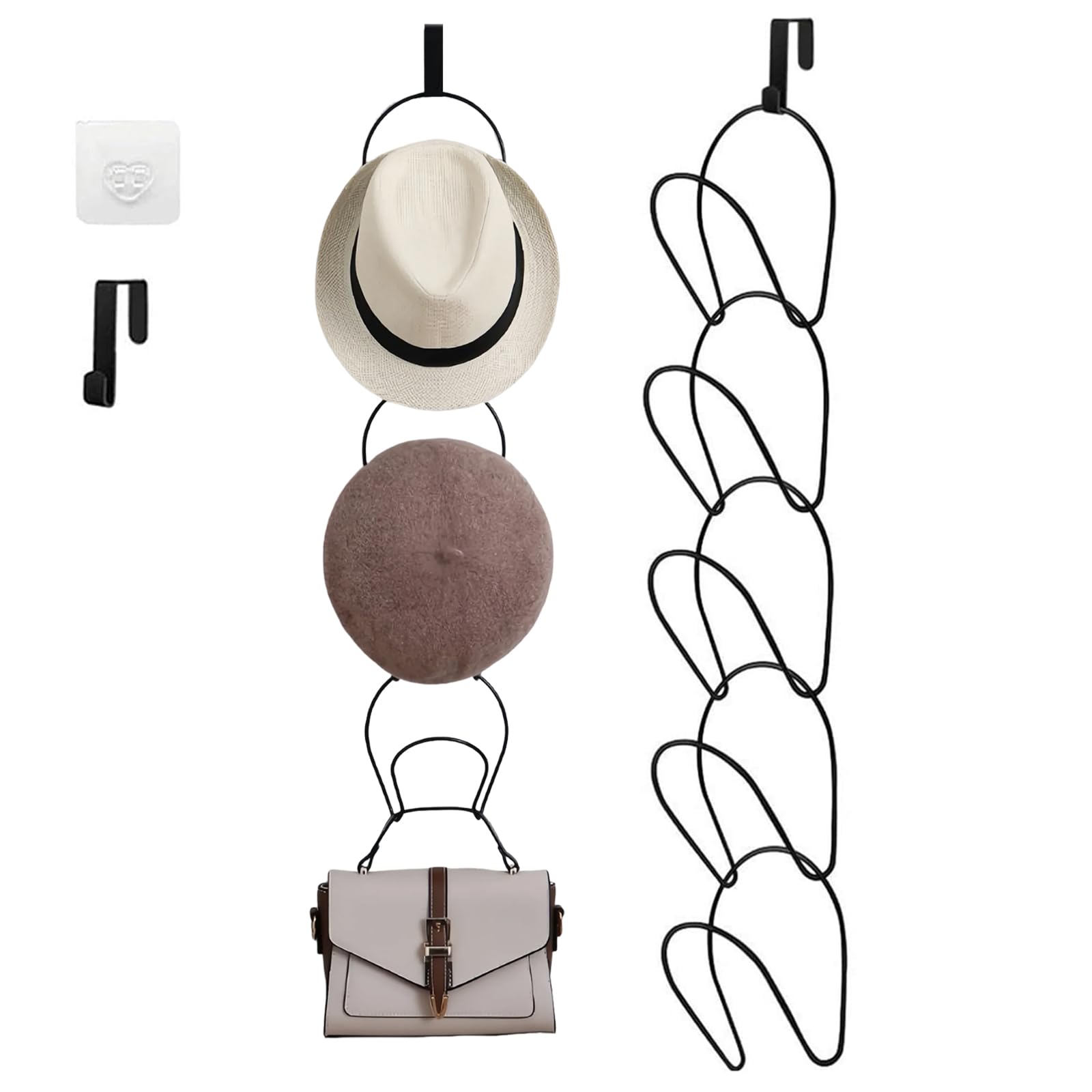 5 Stück Cap Halter Tür Hut Racks, Baseball Cap Halterung Hängende Caps Halterung Wand Multifunktional Mützen Aufbewahrung Kappenhalter für Schals Handtaschen Handtücher Kleidung Krawatten