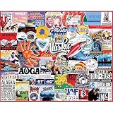 White Mountain 1000 Piece Jigsaw Puzzle Last Frontier State Collage Puzzles with Large Pieces, Gift for Adults and Family 24"x30" - I Love Alaska