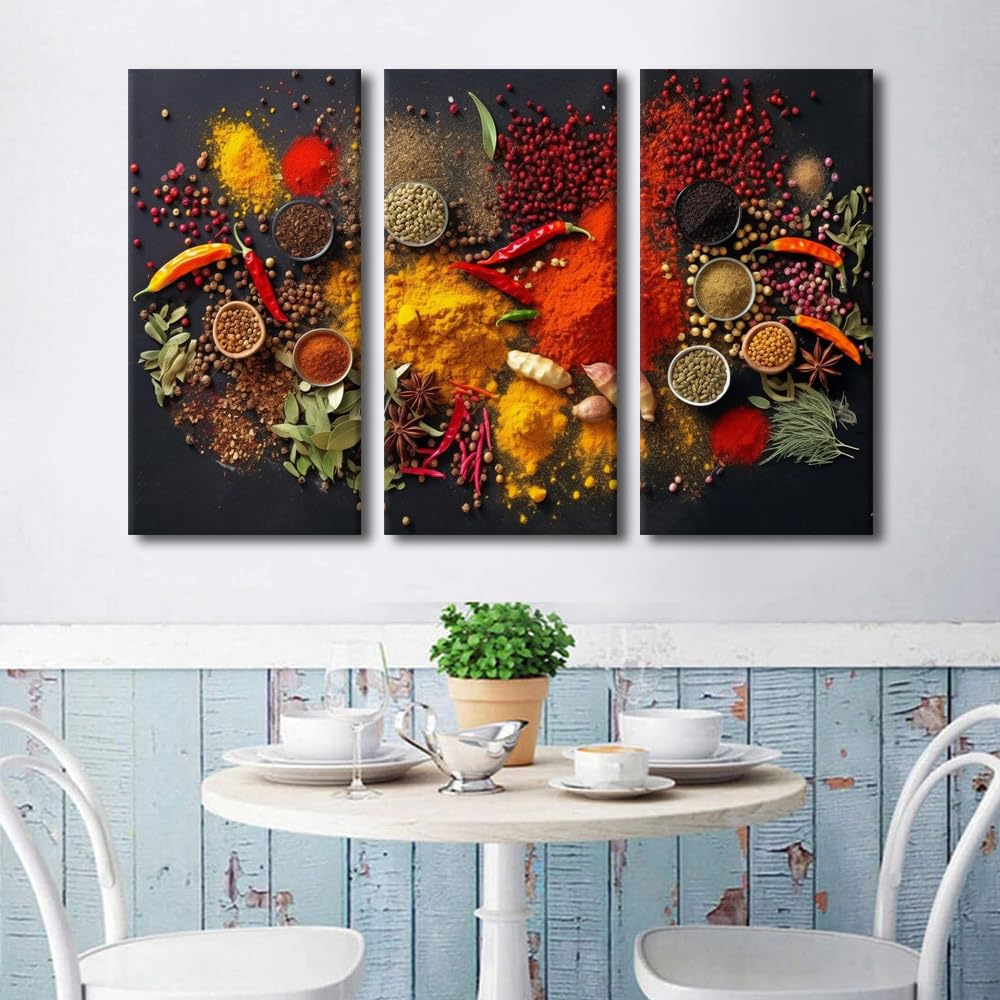 Amazon.com: 3 Pieces Food Spice Framed Wall Art Spices and
