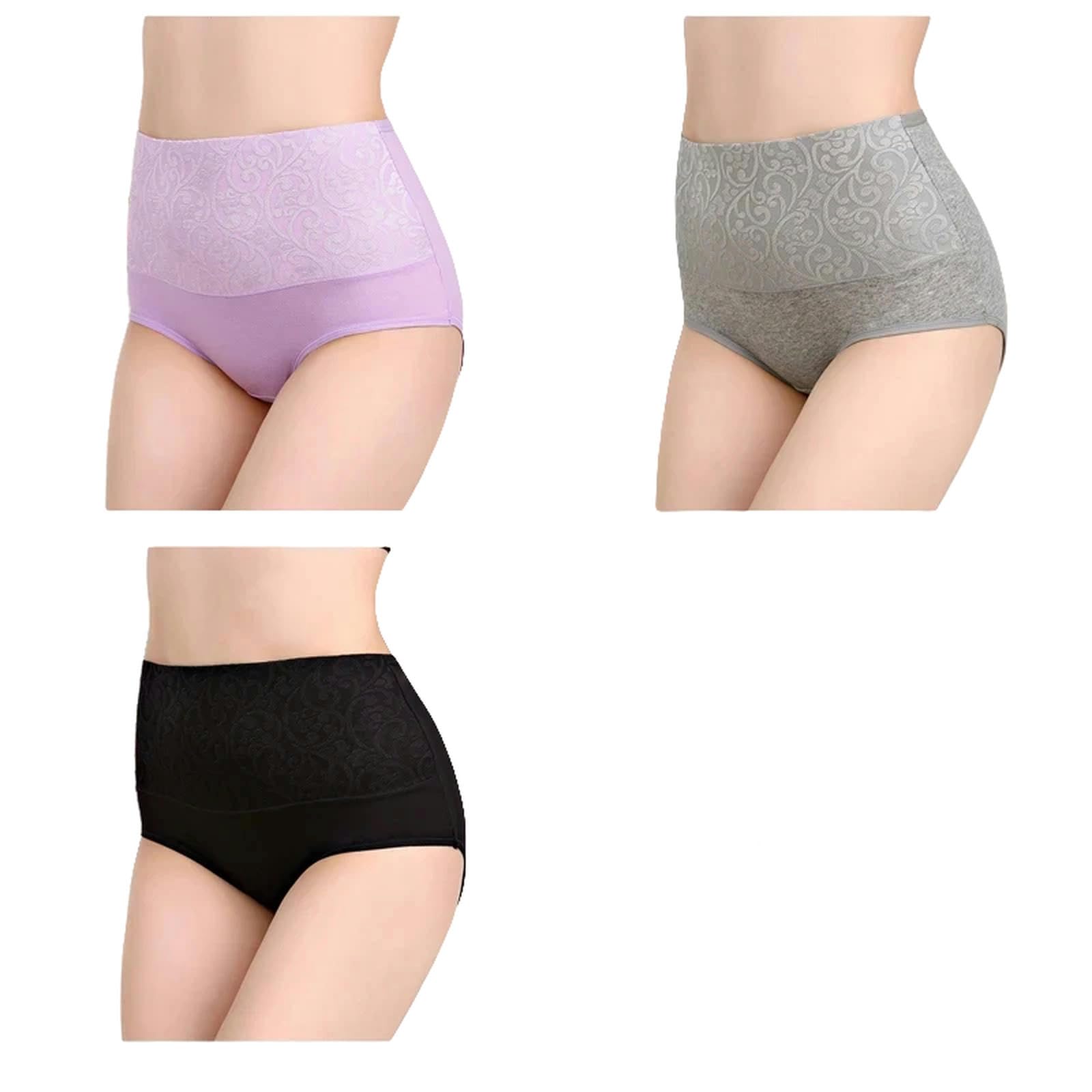 Mutande Donna Cotone Brief di Recupero Postpartum di Biancheria Intima Femminile per Mutandine Ad Alta Vita per Donne per Donne Permanenti Sexy Plus Size 3pcs-nk81-bk-lav-gy-5xl