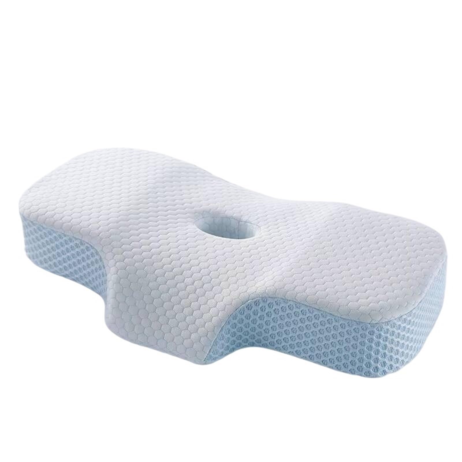 JBJYGSG Ergonomic Orthopedic Memory Foam Neck Support Pillow Comfortable Removable Cover Sleeping Travel Positioner For Side, Back, And Stomach Sleepers(Blue)