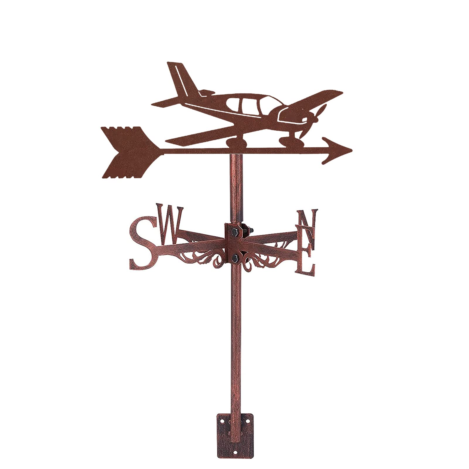 Girouette avion en fer forgé durable BrolEo ornement de toit créatif vintage et robuste