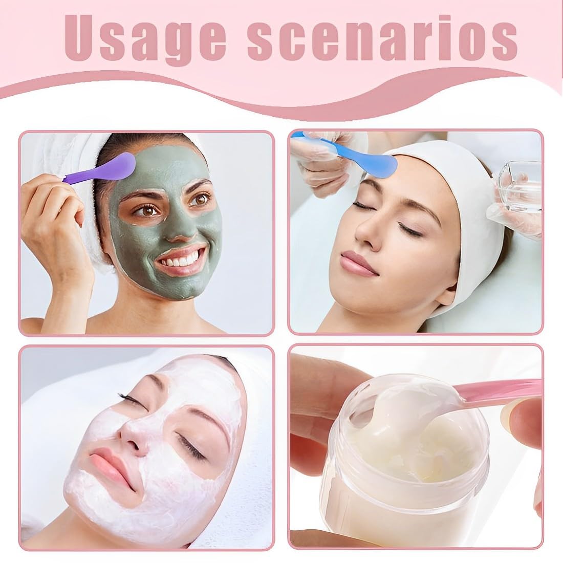9PCS Mini spatola per trucco in Cura della pelle Applicatore cosmetico per il viso Cucchiaio per maschera per il viso Crema Lozioni Idratanti