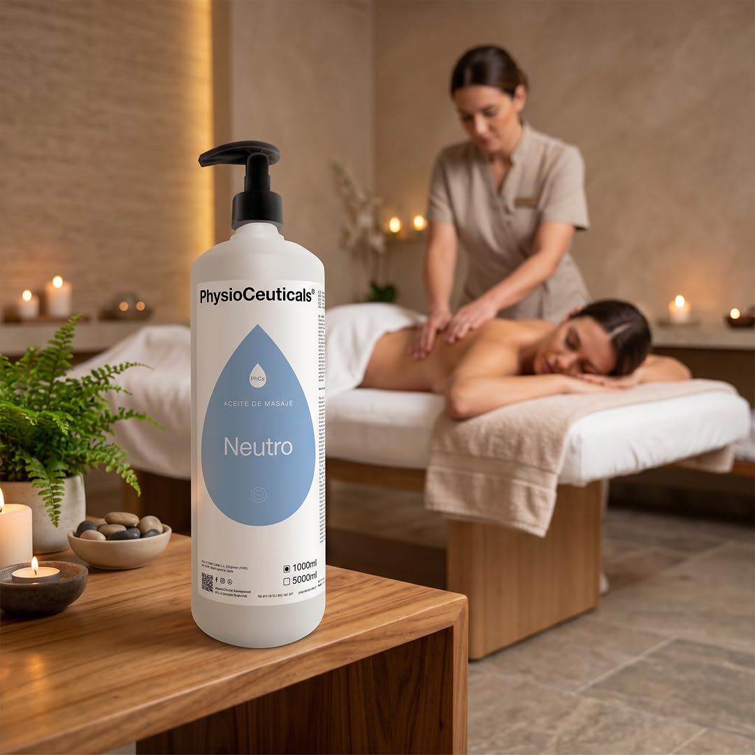 Aceite neutro Masaje de alta extensibilidad para uso profesional en fisioterapia, formulada para facilitar maniobras de masaje terapéutico. Presentación: envase de 1000 ml.