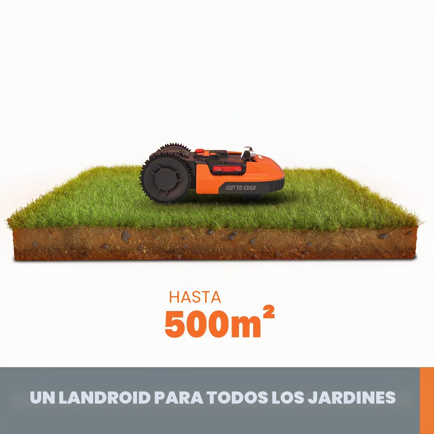 WORX Robot cortacésped Landroid M500 Plus 20V Máx. | WR165E | Superficie de hasta 500m2 | Pendientes de hasta el 35% | Navegación Inteligente |Cut to Edge 2,6 cm del Borde