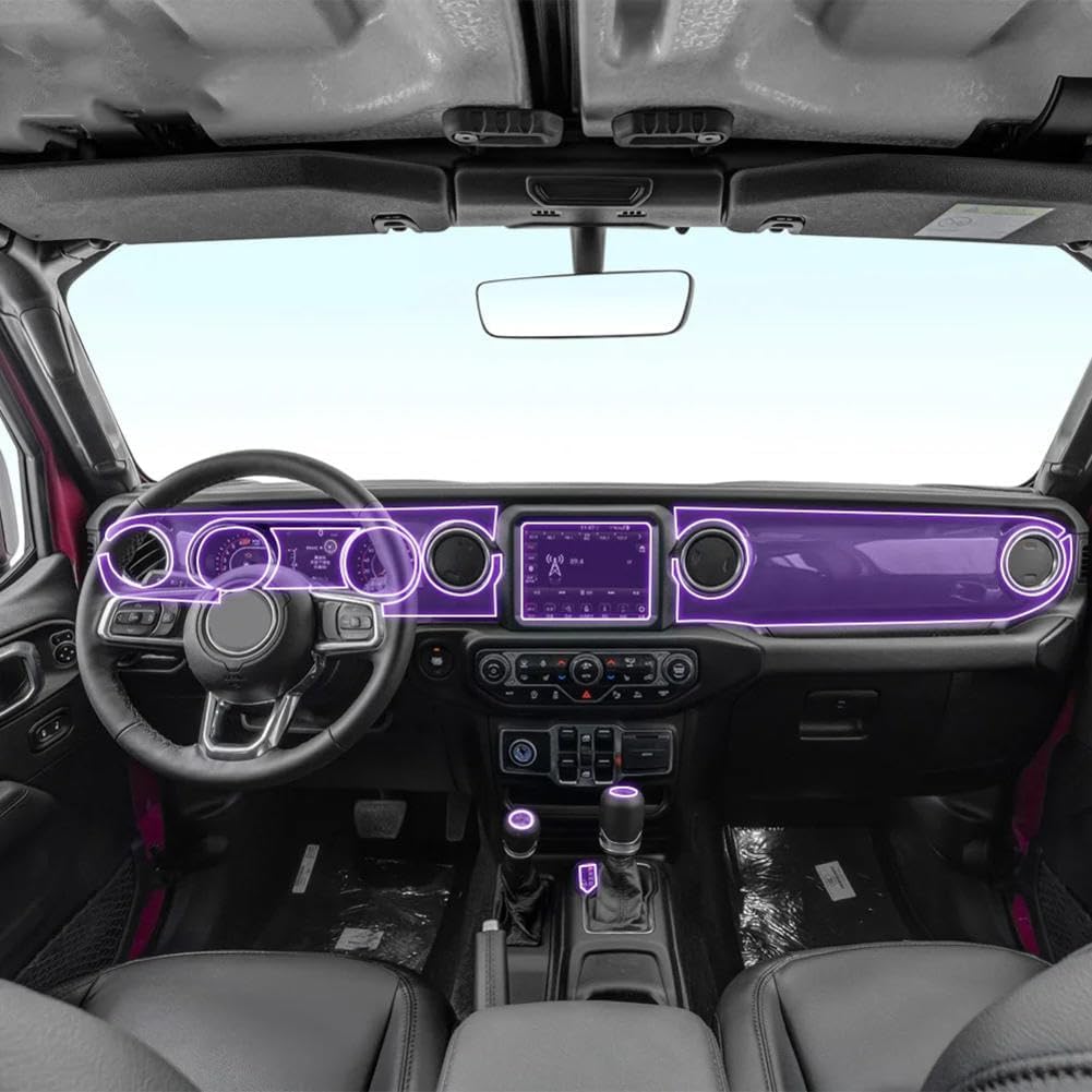 Film protecteur transparent haut de gamme pour console Jeep Wrangler Rubicon