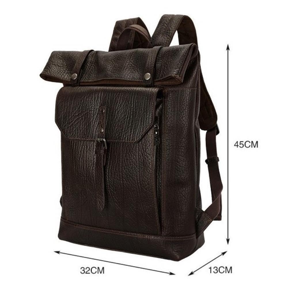 Sac à Dos en Cuir for Hommes et Femmes, Ordinateur Portable 15,6 Pouces,