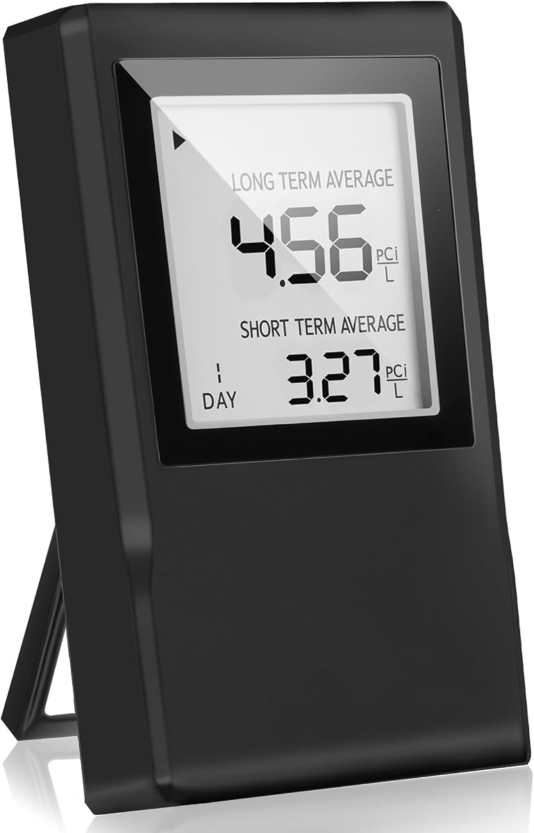 Radon Detector for Home,Accurate Radon Gas Measurement with ±0.1 pCi/L Precision,Real-time Monitoring of Indoor Radon Concentration,Portable Digital Display,Easy Operation,Various Indoor environments