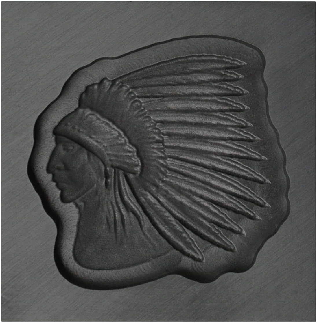 Medium - Indian Chiefs Head 3D Graphite Ingot Mold for Precious Metal Casting Gold Silver Copper Aluminum Melting