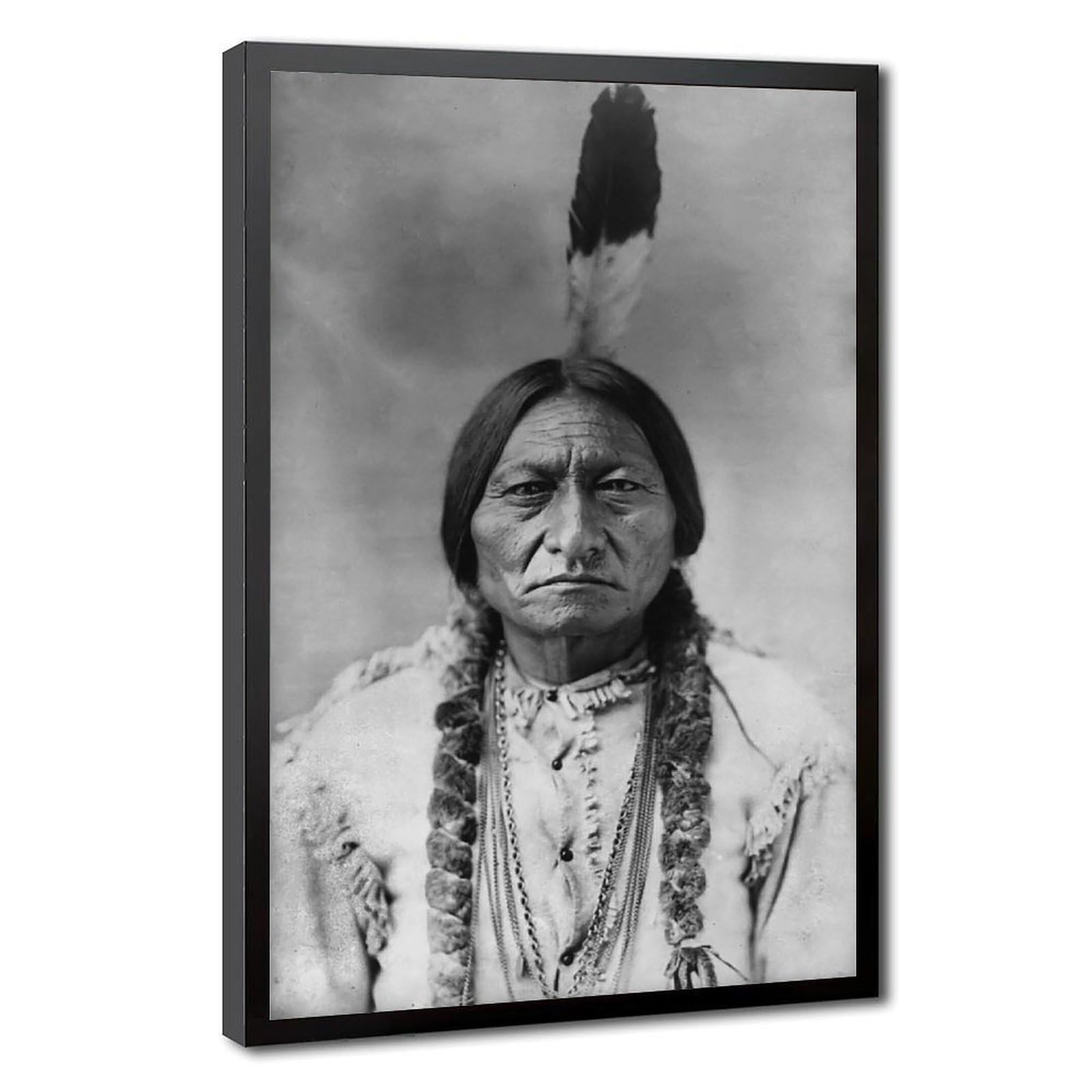 WCYB Sitting Bull 1883 Hunkpapa Lakota Leader Posters Prints Canvas Deco Paintings Wall Art Hangable Frame 24" L X 36" W