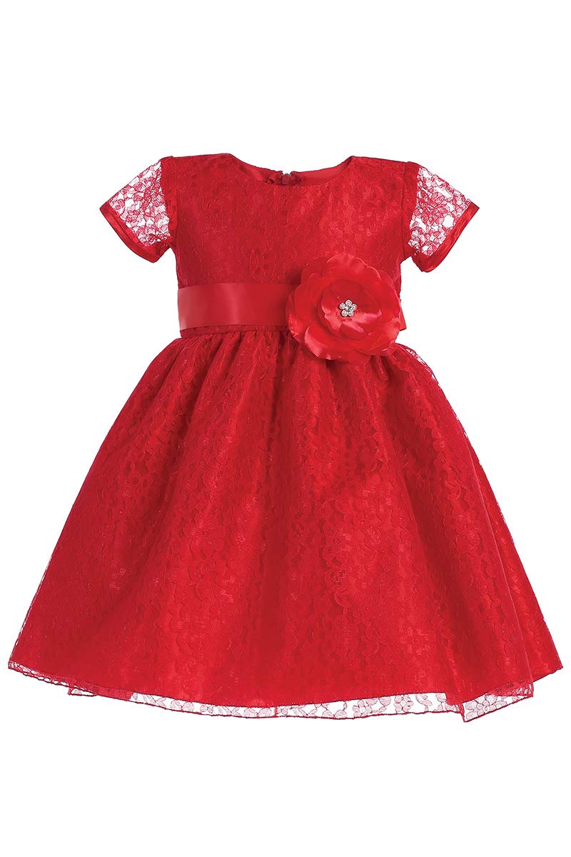 Pink Princess Christmas Dresses for Girls - Red Baby Toddler Outfits - Made in USA (2t)