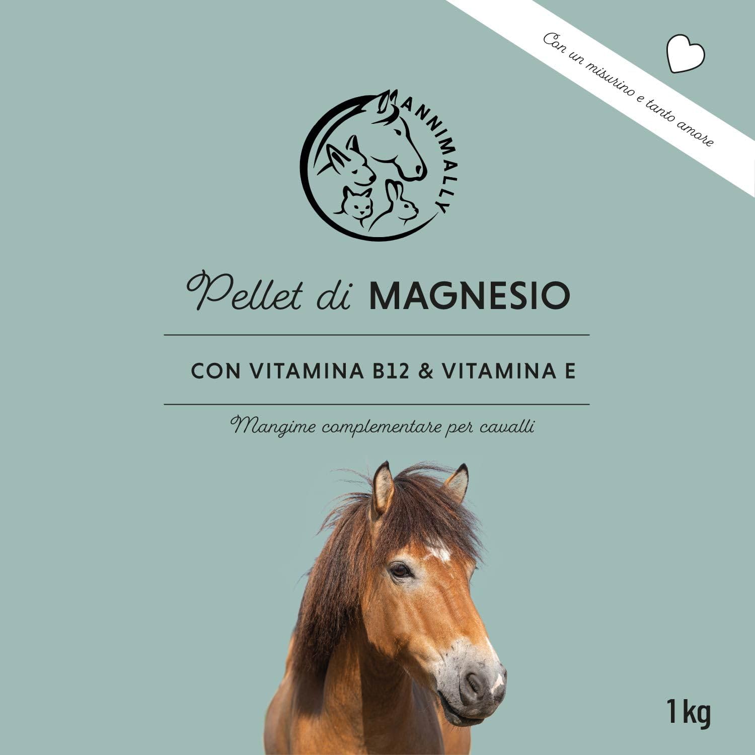 Annimally Pellet di Magnesio per Cavalli 1 kg - Acetato di Magnesio e Ossido di Magnesio per la Massima biodisponibilità