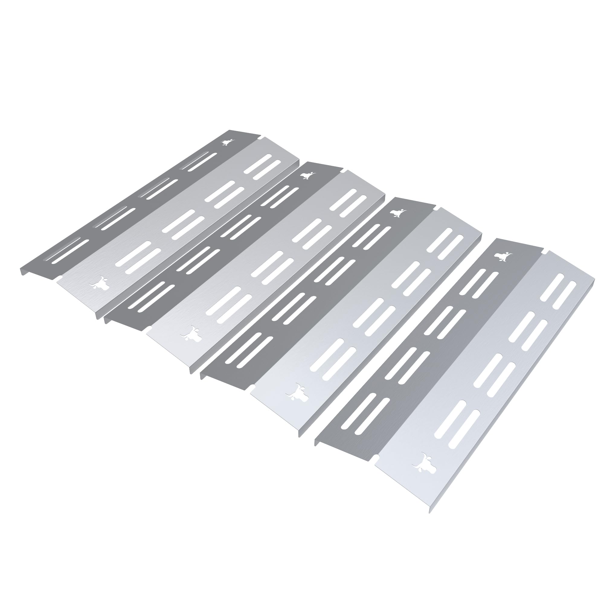 tuning-art GA45 Gasgrill Brennerabdeckung Edelstahl kompatibel mit Enders Boston Pro 4 Gasgrills | Brennerschutz | Passgenau, Farbe:4er Set Matt Bulle