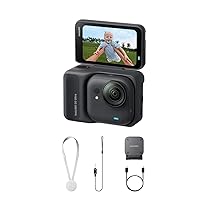 Insta360 GO Ultra Nero- Mini action cam 4K, vlog camera, fotocamera POV a mani libere, sensore 1, 1,28″, pockect cam 53 g, FOV 156°, autonomia 200 min, indossabile con aggancio magnetico per sport
