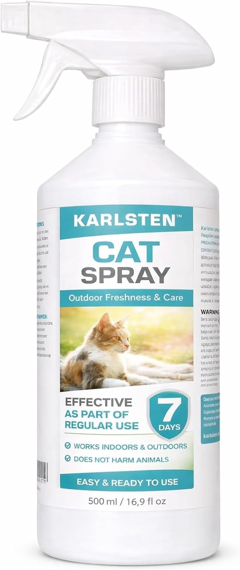 Karlsten Cat Deterrent Spray 500ml – Outdoor Anti-Fouling Cat Repellent with Fresh Citrus Scent – Garden, Lawns, Patios & Driveways – Long Lasting Animal Repellent Spray
