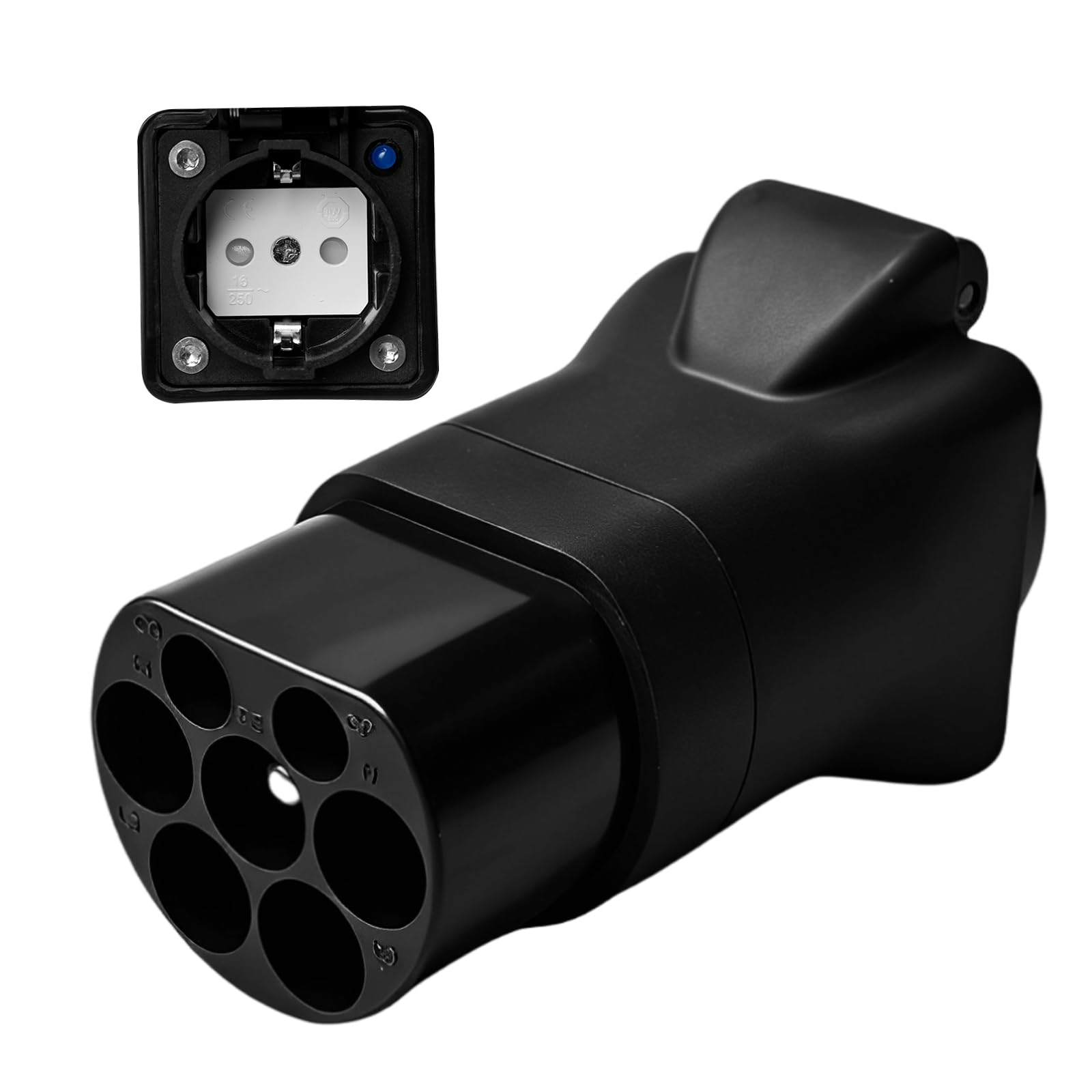 Adapter typu 2 do Schuko, kabel do ładowania 16 A, typ 2 EV, wielofunkcyjny adapter do stacji ładującej typu 2, ładowarka typu 2, gniazdko elektryczne typu 2, do użytku domowego i mobilnego