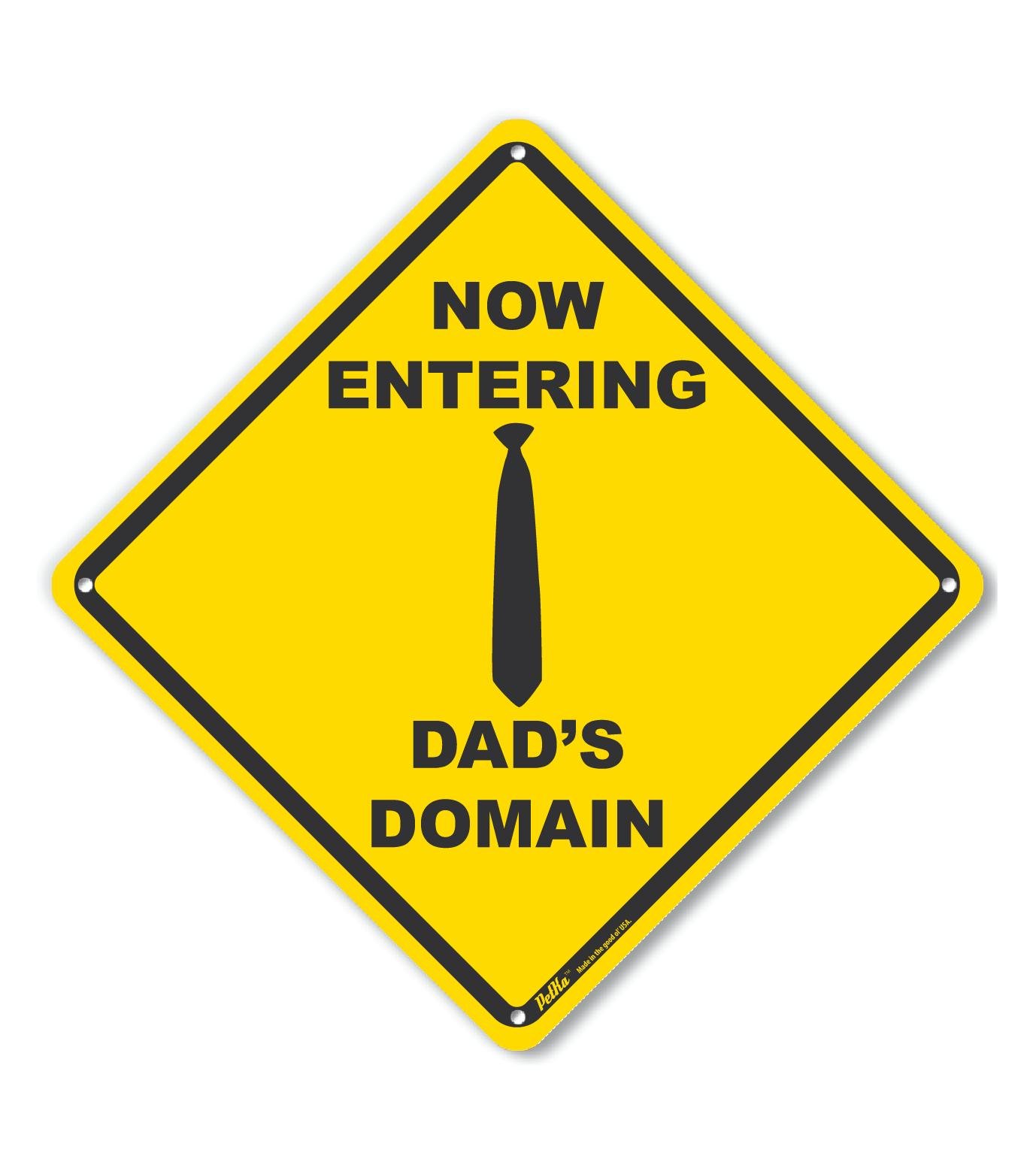 Panneau Dad's Domain aluminium robuste avec finition jaune premium