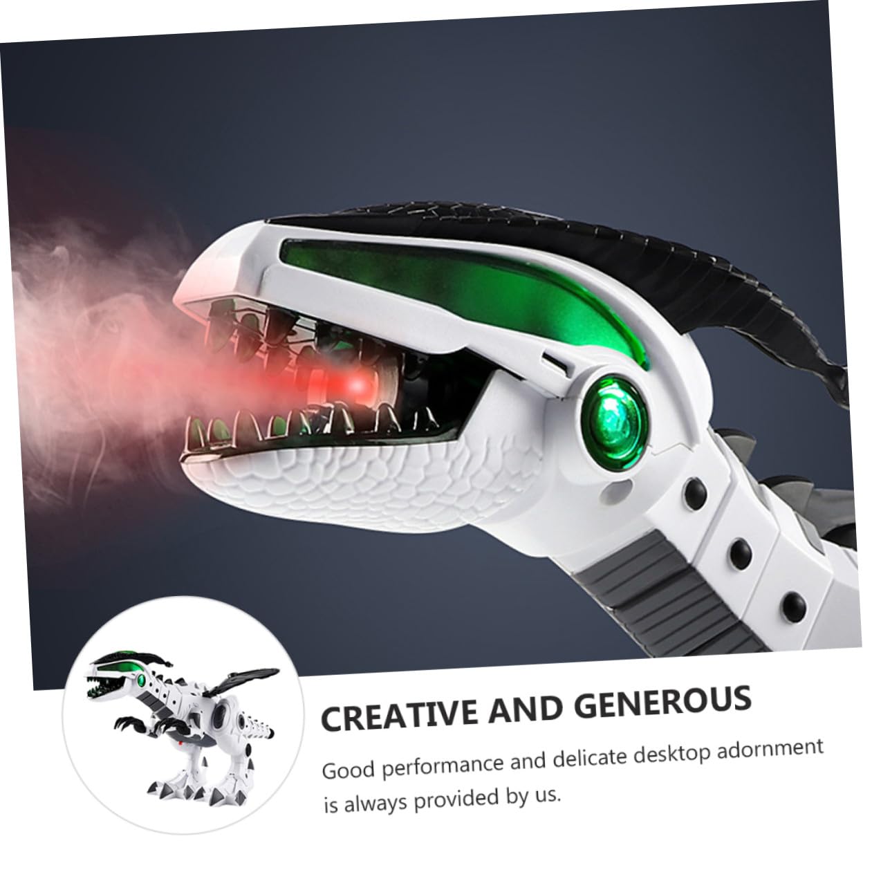 Toddmomy Juguete de Dinosaurio Eléctrico Spray, Blanco, Plástico