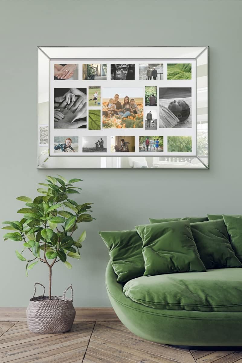 Beautiful Mirror Frame Multi Picture Photo Collage 3ft6 x 2ft6 106cm x 76cm New
