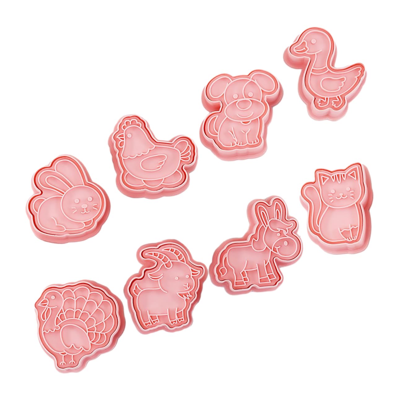 Cabilock 5juegos Cortadores De Galletas De Animales De Plástico Reutilizables Para Hornear Set De Moldes De Biscuit Para Repostería y Infantiles y