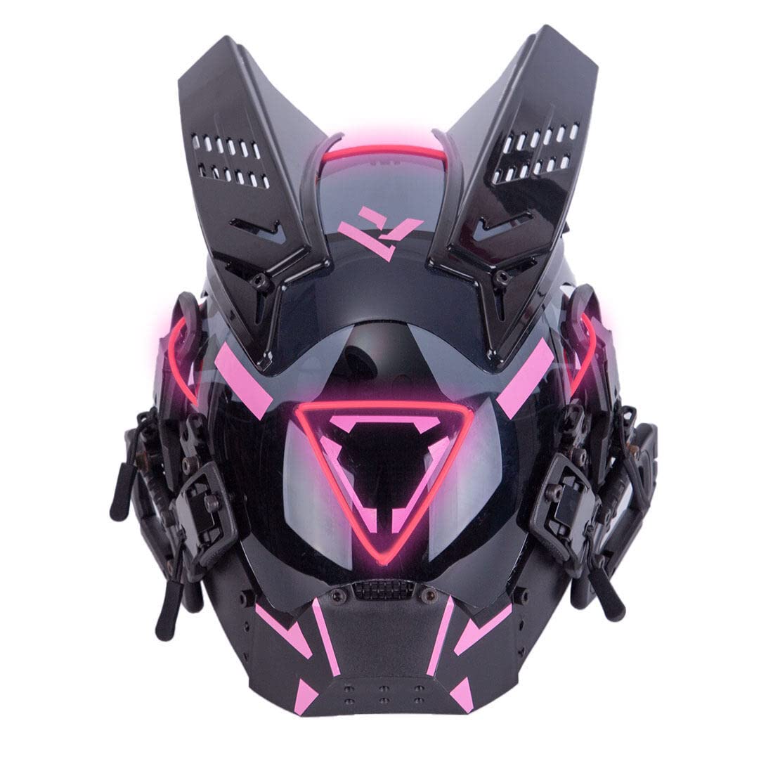 Joytopiaminds LED Light Up Full-Face Mask, Futuristic Steampunk Costume Mask with Glowing Effects for Halloween, Cosplay & Costume Parties