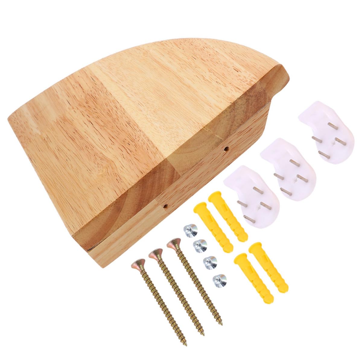 Estante de esquina flotante de madera khaki: repisa de pared minimalista para ahorro de espacio