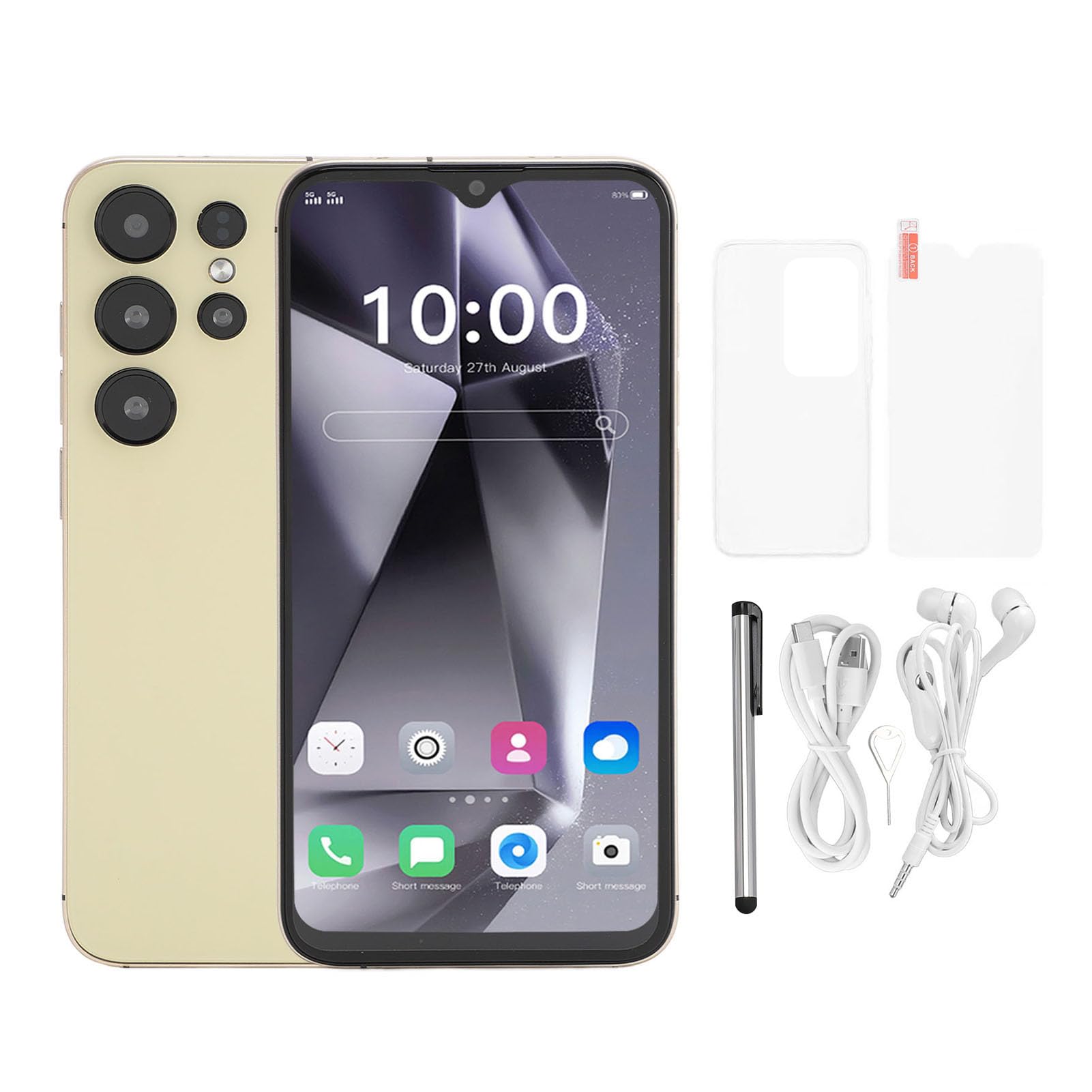 Generic 6,28 Cala Telefon Komórkowy, 4G LTE Network 8 GB RAM 64 GB Smartfon ROM do Dzwonienia (YELLOW)