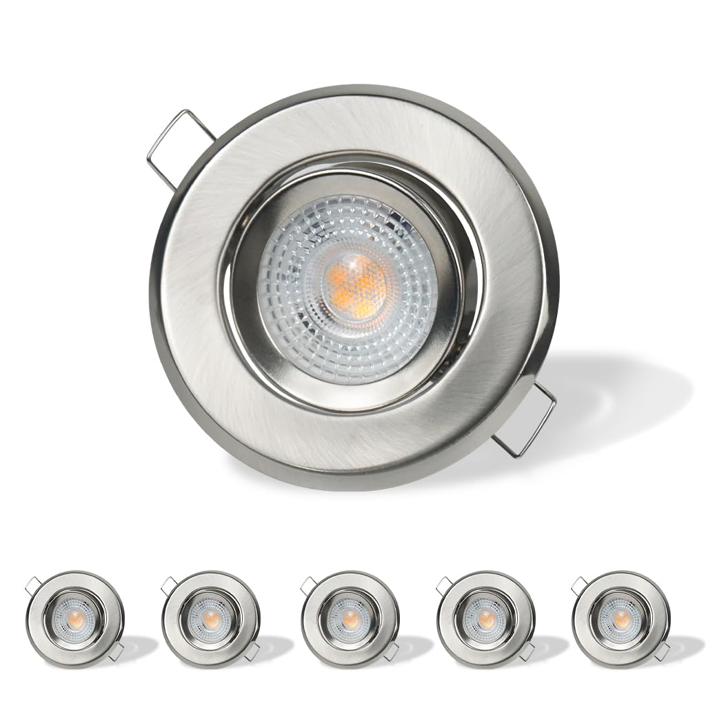 6 Pack Adjustable Recessed Ceiling Spotlights,7W,Dimmable LED Downlights for Bedroom Kitchen Bathroom and Dinning Room,IP44,Inclued 6 GU10 Bulbs,3000K Warm White,90MM Black Ceiling Lights Ultra Slim