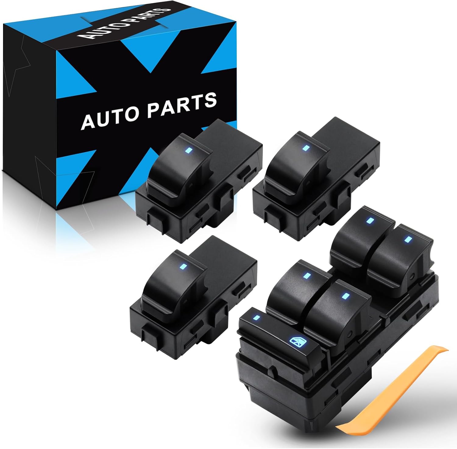 Upgraded 20945129 & 22895545 Master Power Window Switch for:-Chevy HHR Silverado 1500 2500HD 3500HD Traverse for:-GMC Sierra1500 2500Hd 3500Hd(1PC + 3PCS)