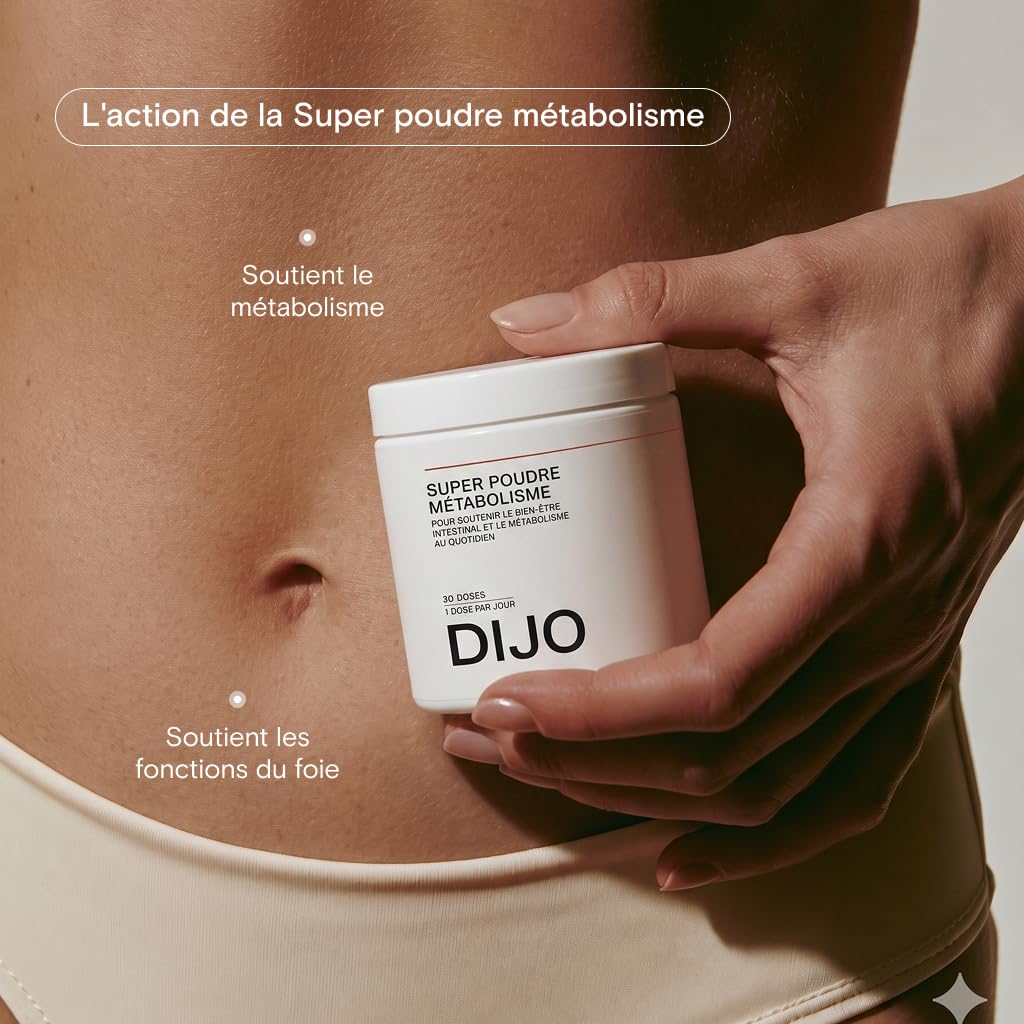 DIJO – Super Poudre Métabolisme & Digestion – Énergie, Réduction de la Fatigue – Équilibre Glucose & Cholestérol – Triphala, Magnésium, Vitamines C & D3 – Vegan – 191,4 g