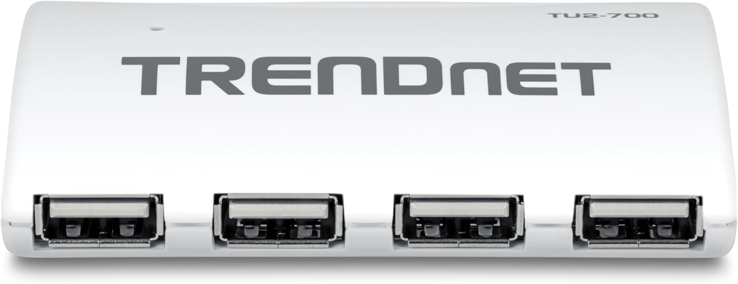 TRENDnet 7-Port USB 2.0 Hub, TU2-700, 7 x USB 2.0 Ports, Backwards Compatible with USB 1.1, Compatible with Windows and macOS, NDAA Compliant