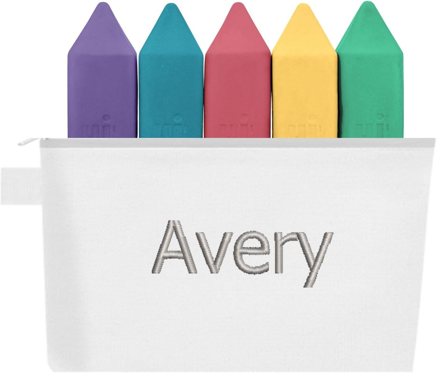 Urban Infant Non-Toxic Sidewalk Chalk for Toddlers 1-3 and Kids - Washable Outdoor Jumbo Chalk - Sherbet w/Personalized Pouch