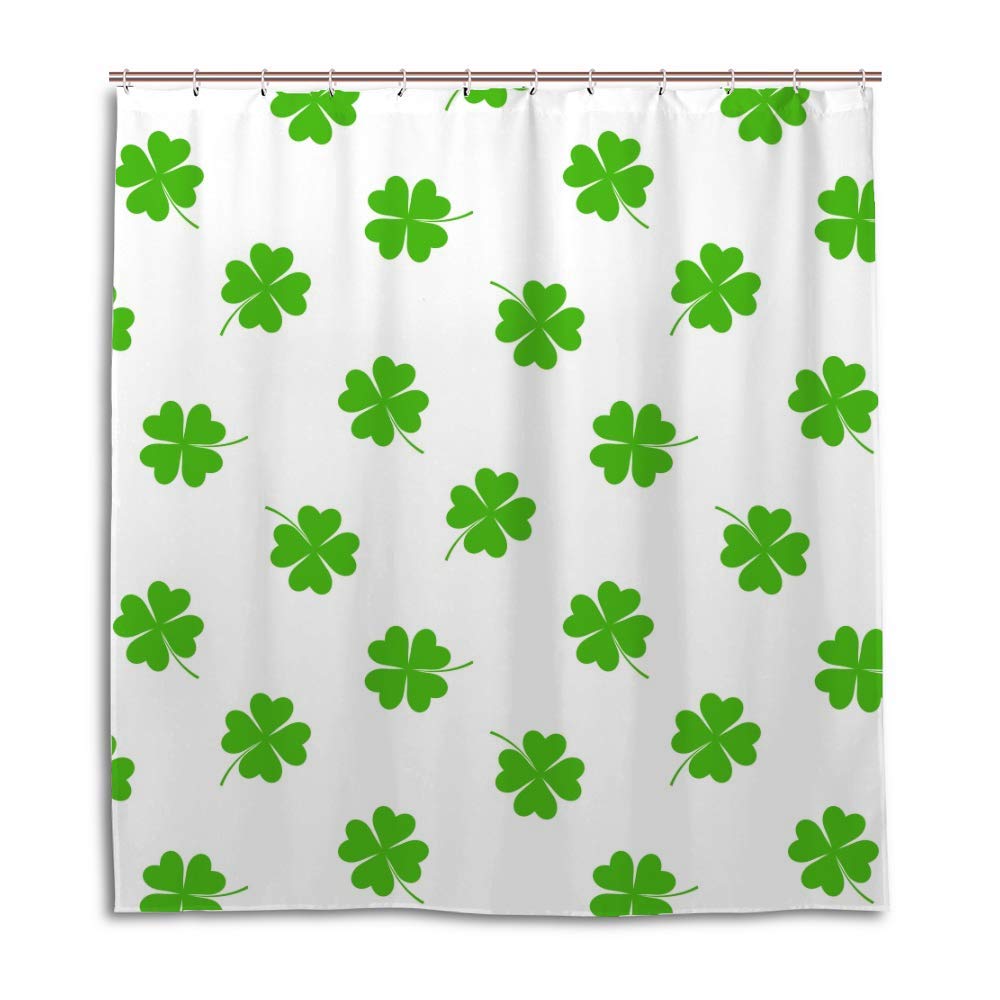 Rideau de douche trèfle vert pour stopper les fuites d'eau avec style et tissu lavable 183x183