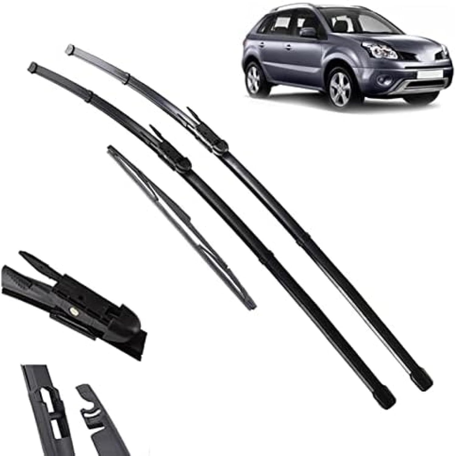 Fahrzeug Wischerblätter für Renault Koleos MK1 2008-2015 | Zuverlässige Ersatzteile für Vorder und Hinterscheibe Flaches Aerodynamisches Profil Wetterfest Streifenfreie Klare Sicht
