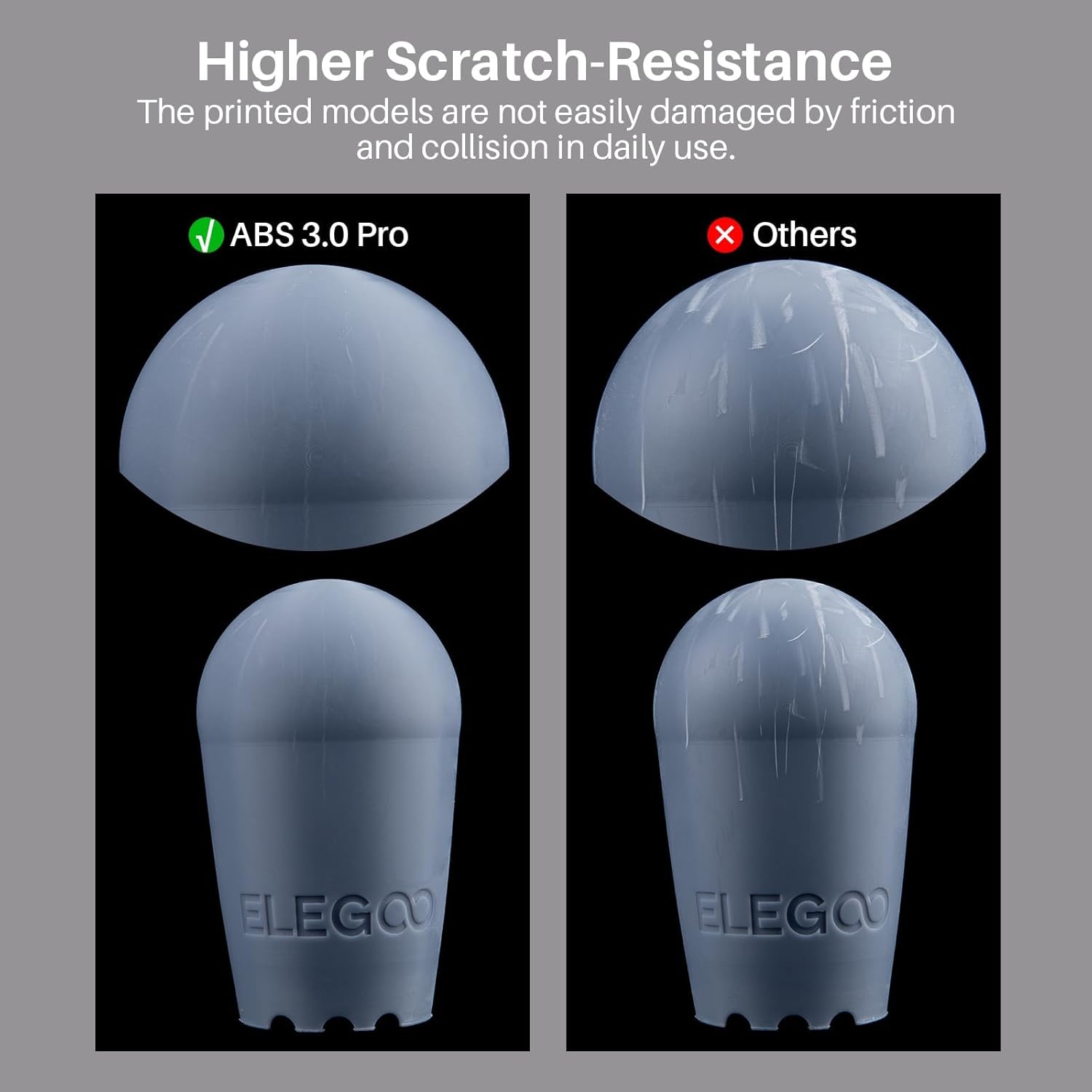 ELEGOO ABS-Like Resin 3.0 Pro, 3D Printing Resin with Higher Scratch-Resistance, High Toughness, High Precision, Fast Curing 405nm UV Resin for MSLA/LCD/DLP 3D Printers, White 2000g