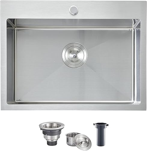 VCCUCINE - Fregadero de cocina de 22 x 18 pulgadas, fregadero de cocina pequeño de calibre 16, fregadero de barra húmedo de acero inoxidable hecho a