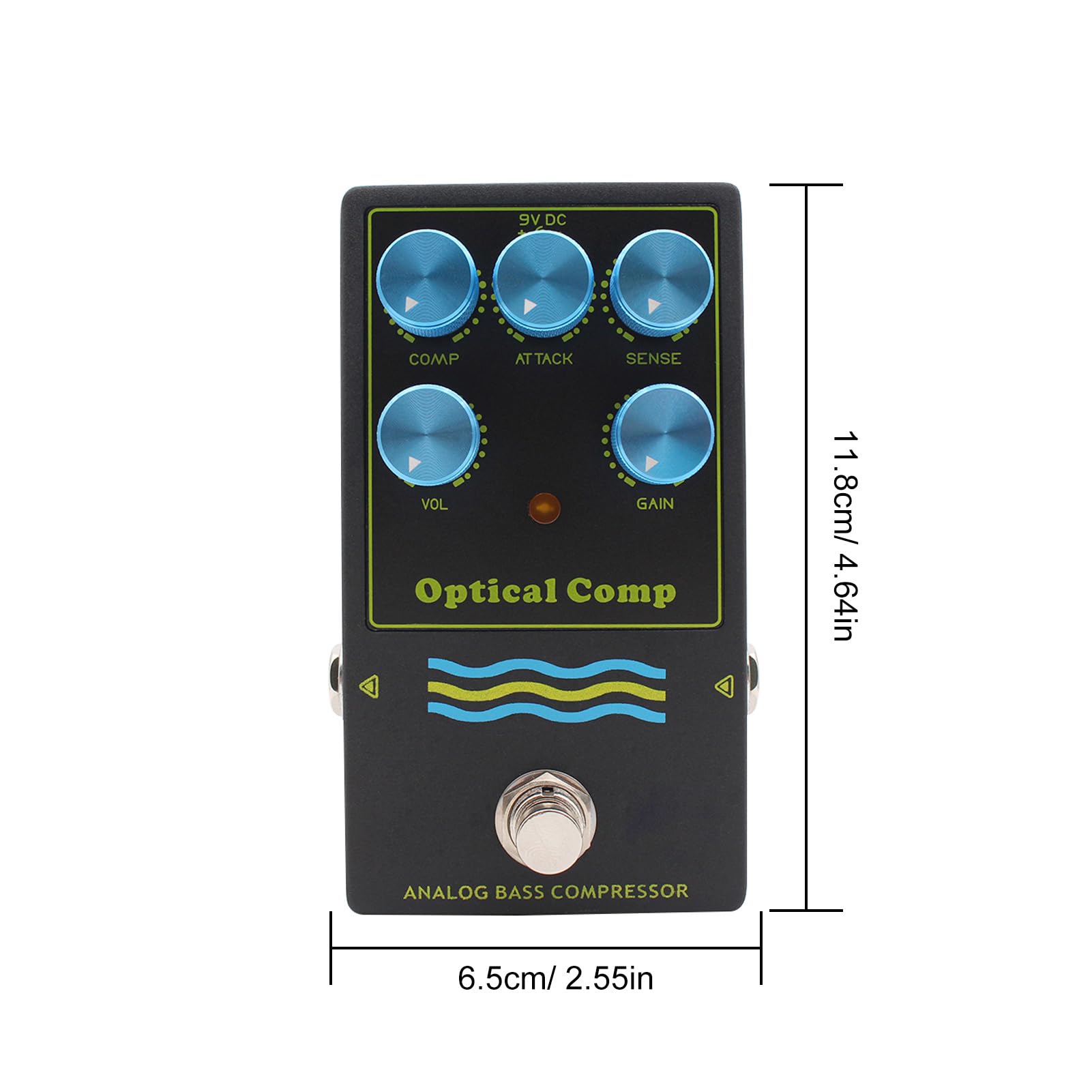Pedał Kompresora Basowego, Analogowy Obwód Optyczny True Bypass 5 pokręteł Dynamic Control Kompaktowy pedał Efektów z czułością Progu Odwrotnego do Gitary Elektrycznej i Basu