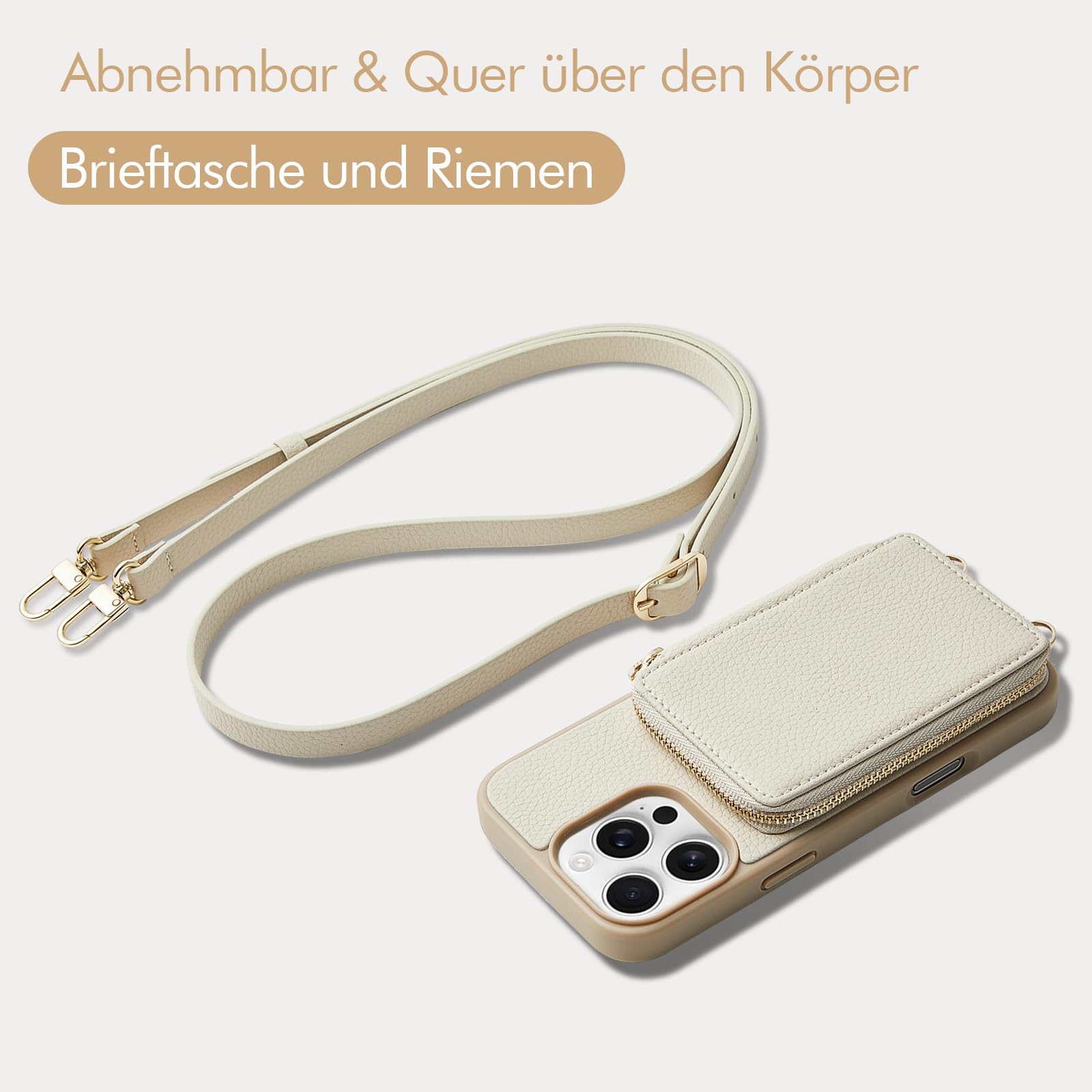 CUSTYPE Case for iPhone 16 Pro with Strap, Card Slot and